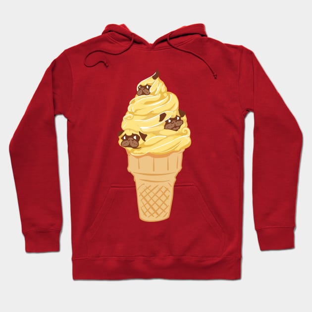 Ice Cream Cone Pugs Hoodie by huebucket